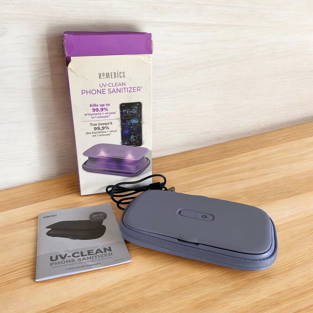 Homedics UV-Clean Smart Phone Purple Lilac Sanitizer Kills Germs Chemical Free